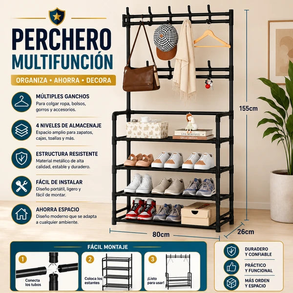 Closet Perchero de 4 Niveles