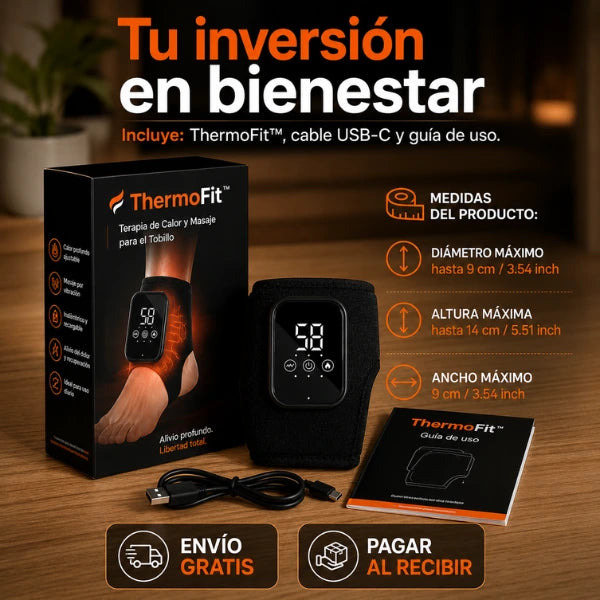 ThermoFit™ - Alivio Terapéutico con Calor y Masaje para tus Tobillos