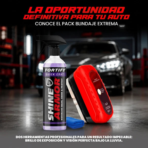 BLINDAJE EXTREMA: Spray Cerámico 3 en 1 + Limpiador Pulidor de Vidrio