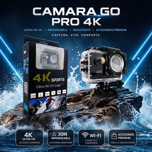 Cámara GOPRO 4K + Funda Gratis