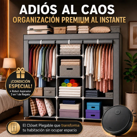 Closet Plegable Multiuso + Robot Aspirador 3 en 1