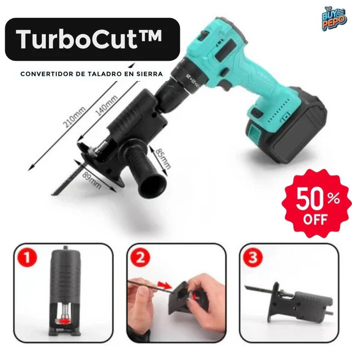 TurboCut™ - Convertidor de Taladro en Sierra