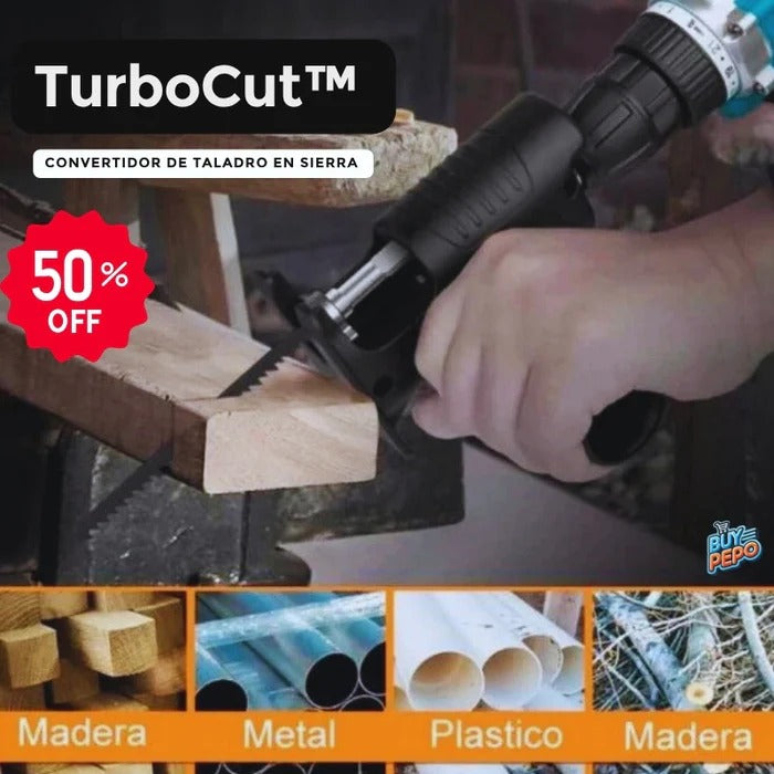 TurboCut™ - Convertidor de Taladro en Sierra