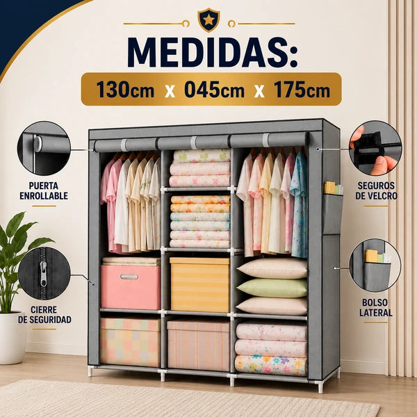 Closet Plegable Multiuso + Closet Perchero Multifuncional