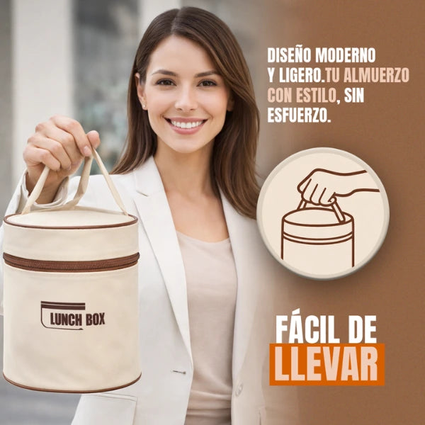 LunchBox - Lonchera Termica Premium con 3 Tupper