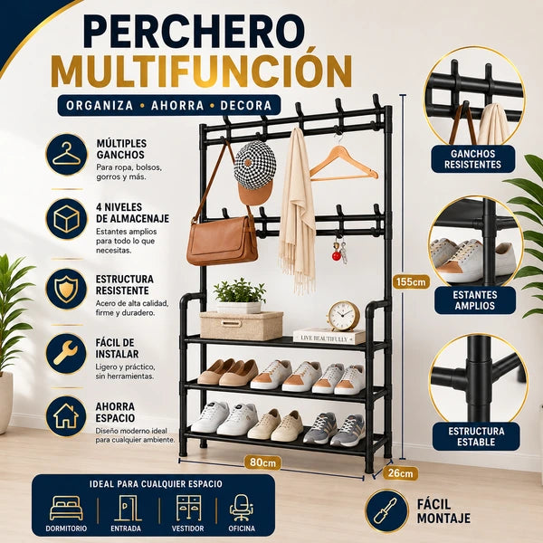 Closet Plegable Multiuso + Closet Perchero Multifuncional