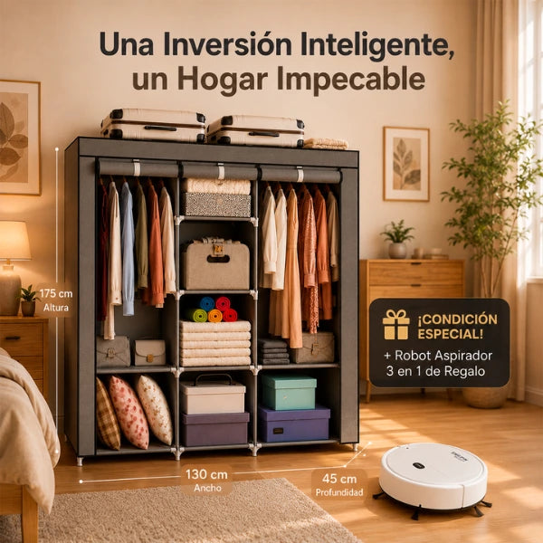Closet Plegable Multiuso + Robot Aspirador 3 en 1